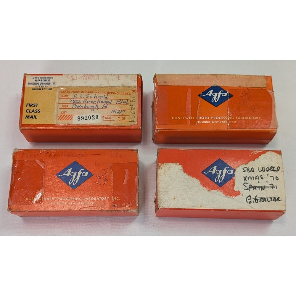 Agfa Vintage 35mm Slides 4 Boxes 1970s Spain Gibraltar Sea World Fair Agfachrome